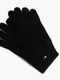 Black Hilfiger Flag Embroidery Gloves with Cashmere  Men