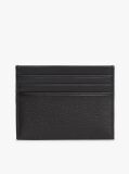 Black Logo Leather Credit Card Holder  Men
