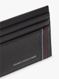 Black Logo Leather Credit Card Holder  Men