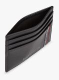 Black Logo Leather Credit Card Holder  Men