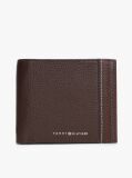Brown Leather Bifold Card And Coin Holder  Men