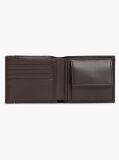 Brown Leather Bifold Card And Coin Holder  Men