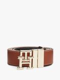 Multi TH Monogram Buckle Reversible Leather Belt  Women