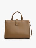 Brown Heritage TH Monogram Plaque Satchel  Women
