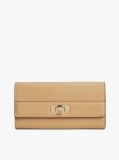 Beige Modern TH Monogram Turn Lock Wallet  Women
