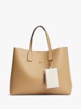 Beige Hilfiger Icon Pebble Grain Satchel  Women