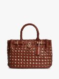 Brown The American Icon Braided Leather Tote Bag  Women