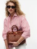 Brown The American Icon Braided Leather Tote Bag  Women