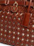 Brown The American Icon Braided Leather Tote Bag  Women