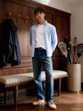 Blue Stretch Organic Cotton Slim Fit Shirt  Men