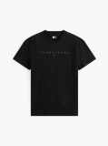 Black Regular Logo Embroidery T-Shirt  Men