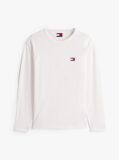 Beige Tonal Tommy Badge Long Sleeve T-Shirt  Men