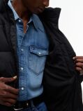 Black Water Repellent Crinkle Relaxed Puffer Jacket  Men