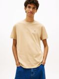 Beige Tommy Flag Crew Neck T-Shirt  Men