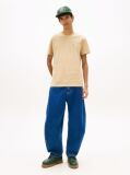 Beige Tommy Flag Crew Neck T-Shirt  Men