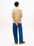 Beige Tommy Flag Crew Neck T-Shirt  Men