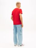 Red Flag Badge Jersey Crew Neck T-Shirt  Men
