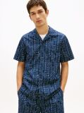 Blue Regular Fit Print Short Sleeve Shirt  Men