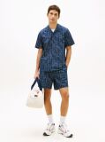 Blue Regular Fit Print Short Sleeve Shirt  Men