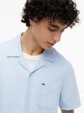 Blue Regular Fit Linen Blend Short Sleeve Shirt  Men