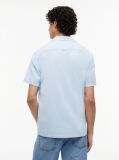 Blue Regular Fit Linen Blend Short Sleeve Shirt  Men