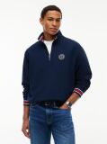 Blue Flag Crest Relaxed Terry Quarter-Zip Jumper  Men