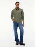 Green Regular Fit Long Sleeve Polo Shirt  Men