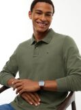 Green Regular Fit Long Sleeve Polo Shirt  Men