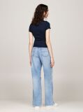 Blue Tommy Badge Ribbed Slim T-Shirt  Women