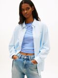 Blue Relaxed Fit Linen Blend Shirt  Women
