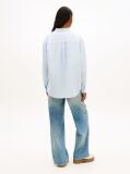 Blue Relaxed Fit Linen Blend Shirt  Women