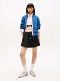 Black Repeat Logo Tape Poplin Mini Skirt  Women