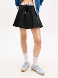 Black Repeat Logo Tape Poplin Mini Skirt  Women