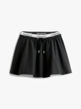 Black Repeat Logo Tape Poplin Mini Skirt  Women