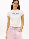 Beige Logo Slim Crew Neck T-Shirt  Women