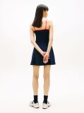 Blue Tommy Badge Strap Mini Skater Dress  Women