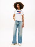 White Tonal Tommy Flag T-Shirt  Women