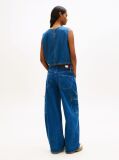 Denim Chambray Denim Side Tie Sleeveless Blouse  Women