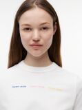 White Repeat Logo Washed Jersey T-Shirt  Women
