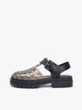 Black Jelly Chunky Cleat Fisherman Sandals  Women