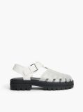 White Jelly Chunky Cleat Fisherman Sandals  Women
