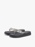 Black Jelly Cleat Wedge Flip-Flops  Women