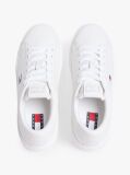 White Debossed Logo Cupsole Trainers With Leather  Women