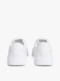 White Debossed Logo Cupsole Trainers With Leather  Women