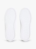 White Debossed Logo Cupsole Trainers With Leather  Women