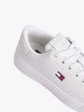 White Debossed Logo Cupsole Trainers With Leather  Women