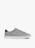 Grey Canvas Embossed Trainers  Men