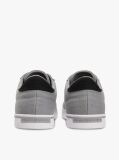 Grey Canvas Embossed Trainers  Men