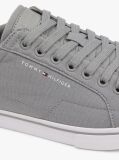 Grey Canvas Embossed Trainers  Men