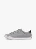 Grey Canvas Embossed Trainers  Men